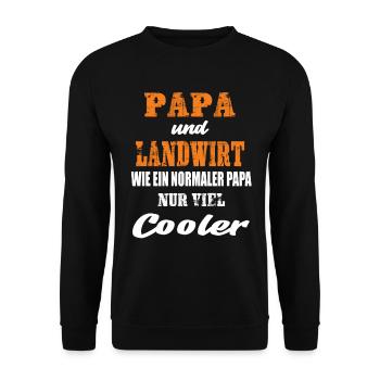 Papa und Landwirt - Unisex Pullover - Schwarz - Vorne - Alina (178cm) & Michal (187cm)