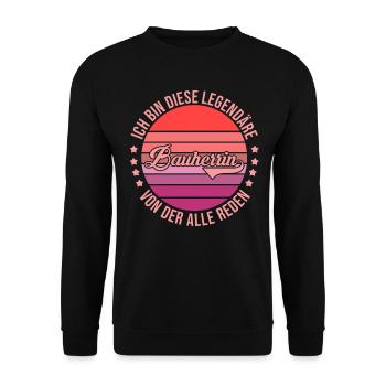 Bauherrin - Unisex Pullover - Schwarz - Vorne - Alina (178cm) & Michal (187cm)
