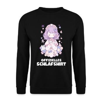 Kawaii Schlafshirt - Offizielles Anime Design - Unisex Pullover - Schwarz - Vorne - Alina (178cm) & Michal (187cm)