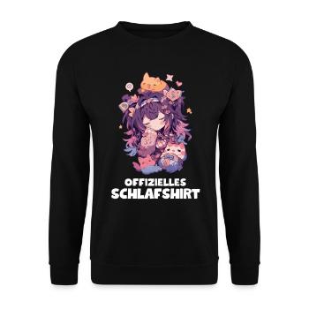 Lustiges Schlafshirt - Anime Pyjama für Mädchen - Unisex Pullover - Schwarz - Vorne - Alina (178cm) & Michal (187cm)