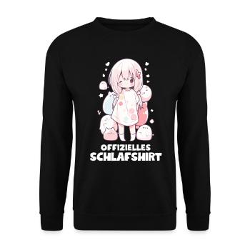 Kawaii Shirt Mädchen Niedliche Pyjama-Nachtwäsche - Unisex Pullover - Schwarz - Vorne - Alina (178cm) & Michal (187cm)