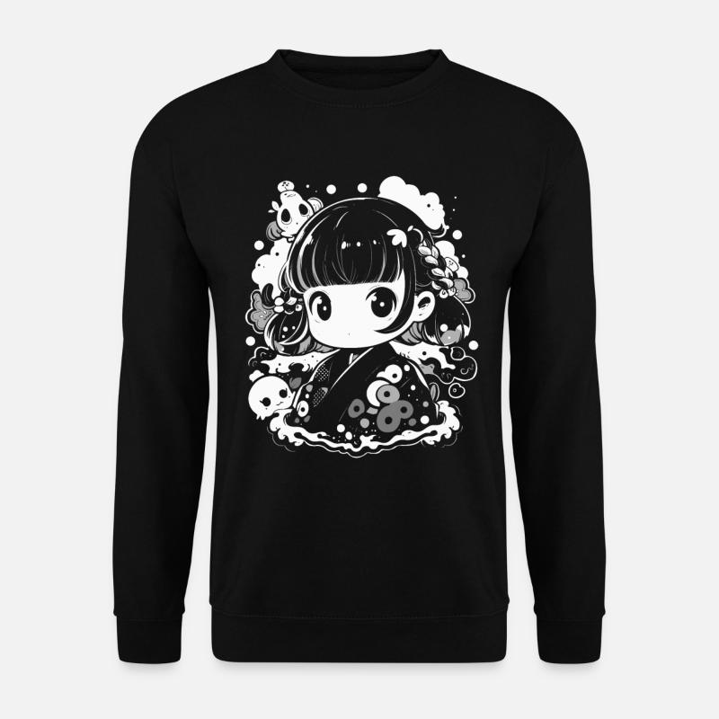 Süßes Anime Design für Anime-Fans und Otakus - Unisex Pullover - Schwarz