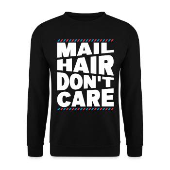Postbote Briefträger Brief Paketdienst Geschenk - Unisex Pullover - Schwarz - Vorne - Alina (178cm) & Michal (187cm)