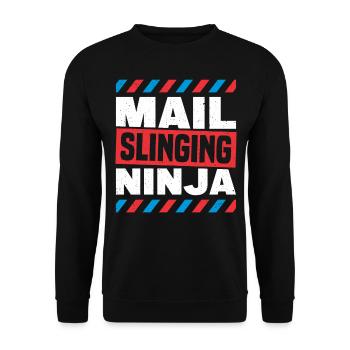 Postbote Briefträger Brief Paketdienst Geschenk - Unisex Pullover - Schwarz - Vorne - Alina (178cm) & Michal (187cm)