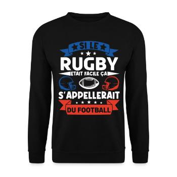Cadeau rugbyman. cadeau rugby France. rugby fan . - Sweat-shirt Unisexe - noir - Devant - Alina (178cm) & Michal (187cm)