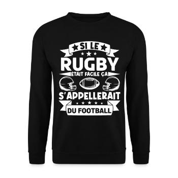 Cadeau rugbyman. cadeau rugby France. rugby fan . - Sweat-shirt Unisexe - noir - Devant - Alina (178cm) & Michal (187cm)