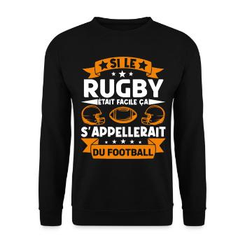 Cadeau rugbyman. cadeau rugby France. rugby fan . - Sweat-shirt Unisexe - noir - Devant - Alina (178cm) & Michal (187cm)