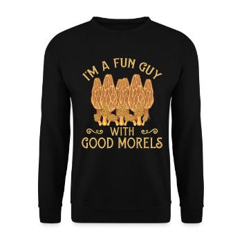 I'm A Fun Guy With Good Morels Foraging Mushroom - Unisex Pullover - Schwarz - Vorne - Alina (178cm) & Michal (187cm)