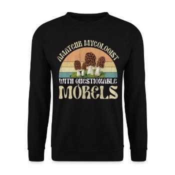 Amateur Mycologist With Questionable Morels - Unisex Sweatshirt - black - Front - Alina (178cm) & Michal (187cm)