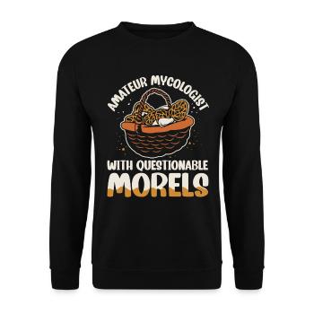 Amateur Mycologist With Questionable Morels - Unisex Sweatshirt - black - Front - Alina (178cm) & Michal (187cm)