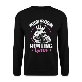 Chasse aux champignons Reine butinante Chasse aux champignons - Sweat-shirt Unisexe - noir - Devant - Alina (178cm) & Michal (187cm)