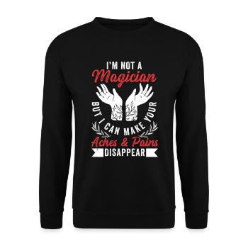 Massagetherapeutin Therapie lizenzierter Masseur - Unisex Pullover - Schwarz - Vorne - Alina (178cm) & Michal (187cm)