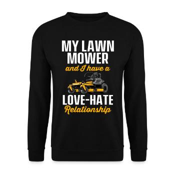 Lawn Mower Mowing Landscaping Landscaper - Unisex Sweatshirt - black - Front - Alina (178cm) & Michal (187cm)