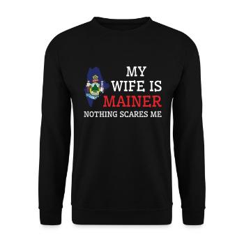Rien ne me fait peur Mainer Wife Maine - Sweat-shirt Unisexe - noir - Devant - Alina (178cm) & Michal (187cm)