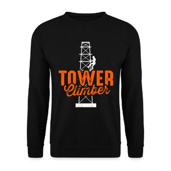 Cell Tower Climber Climbing Technician - Unisex Sweatshirt - black - Front - Alina (178cm) & Michal (187cm)