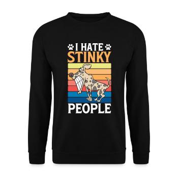 Mean Pet Hundehalter Hund Pop Art Cartoon - Unisex Pullover - Schwarz - Vorne - Alina (178cm) & Michal (187cm)