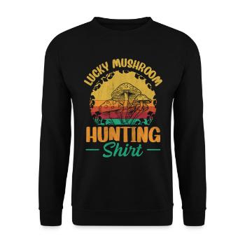 Chasse aux champignons chanceux Chasse aux champignons - Sweat-shirt Unisexe - noir - Devant - Alina (178cm) & Michal (187cm)