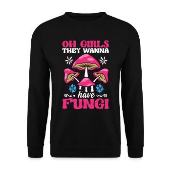 Oh les filles, ils veulent avoir des champignons butineurs de champignons - Sweat-shirt Unisexe - noir - Devant - Alina (178cm) & Michal (187cm)