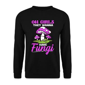 Oh les filles, ils veulent avoir des champignons butineurs de champignons - Sweat-shirt Unisexe - noir - Devant - Alina (178cm) & Michal (187cm)