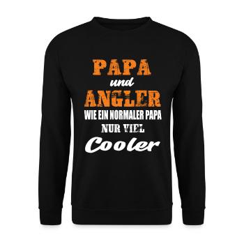 Papa und Angler Angeln Vater und Sohn Angeln - Unisex Pullover - Schwarz - Vorne - Alina (178cm) & Michal (187cm)
