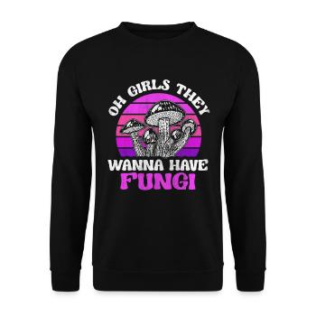 Oh les filles, ils veulent avoir des champignons butineurs de champignons - Sweat-shirt Unisexe - noir - Devant - Alina (178cm) & Michal (187cm)