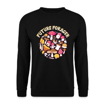 Future Forager Foraging Mushroom Hunting - Unisex Sweatshirt - black - Front - Alina (178cm) & Michal (187cm)