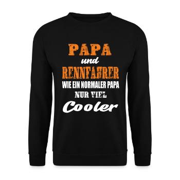 Papa und Rennfahrer Rennsport Motorsport - Unisex Pullover - Schwarz - Vorne - Alina (178cm) & Michal (187cm)