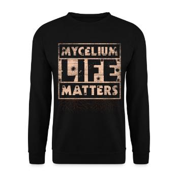 Mycélium Life Matters Chasse aux champignons - Sweat-shirt Unisexe - noir - Devant - Alina (178cm) & Michal (187cm)