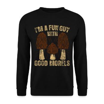 I'm A Fun Guy With Good Morels Foraging Mushroom - Unisex Pullover - Schwarz - Vorne - Alina (178cm) & Michal (187cm)