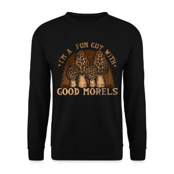 I'm A Fun Guy With Good Morels Foraging Mushroom - Unisex Pullover - Schwarz - Vorne - Alina (178cm) & Michal (187cm)