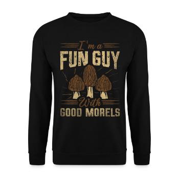 I'm A Fun Guy With Good Morels Foraging Mushroom - Unisex Pullover - Schwarz - Vorne - Alina (178cm) & Michal (187cm)