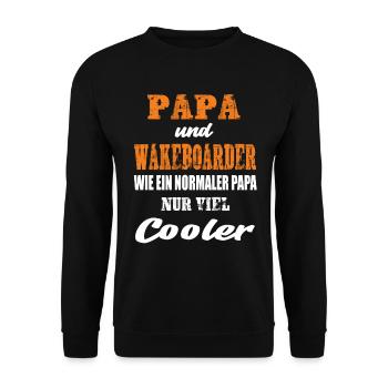 Papa und Wakeboarder Wakeboarding Waker - Unisex Pullover - Schwarz - Vorne - Alina (178cm) & Michal (187cm)