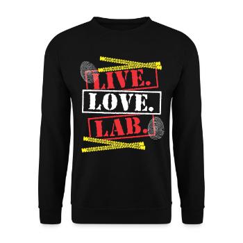 Gerichtsmediziner Forensiker Forensik - Unisex Pullover - Schwarz - Vorne - Alina (178cm) & Michal (187cm)