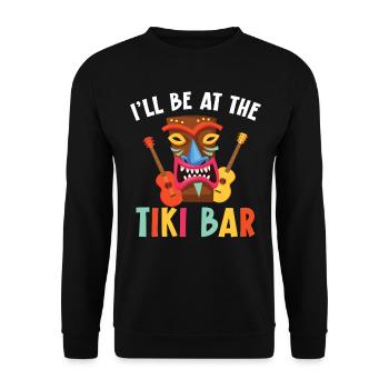I'll be at the tiki bar Hawaiian luau - Unisex Sweatshirt - black - Front - Alina (178cm) & Michal (187cm)