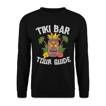 Tiki Bar Travel Guide Hawaiian Luau Party Tiki - Unisex Sweatshirt - black - Front - Alina (178cm) & Michal (187cm)