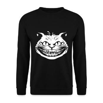 Verrückte Grinsekatze - Crazy Cheshire Cat Face - Sweat-shirt Unisexe - noir - Devant - Alina (178cm) & Michal (187cm)
