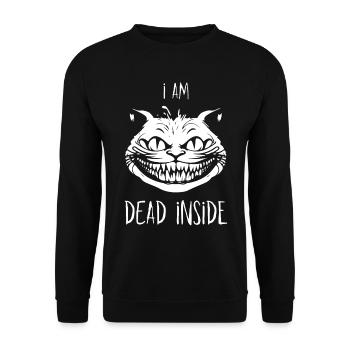 I'm Dead Inside - Cheshire Cat for Cat Lovers - Unisex Sweatshirt - black - Front - Alina (178cm) & Michal (187cm)