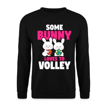Easter Volleyball Holiday Rabbit Sport - Unisex Sweatshirt - black - Front - Alina (178cm) & Michal (187cm)