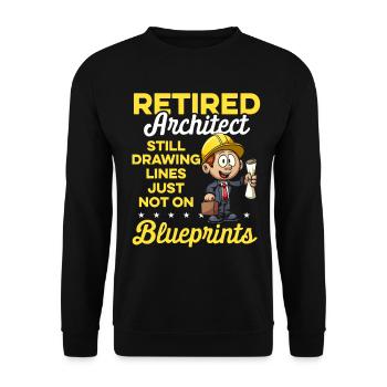 Architekt im Ruhestand Architektur im Ruhestand - Unisex Pullover - Schwarz - Vorne - Alina (178cm) & Michal (187cm)