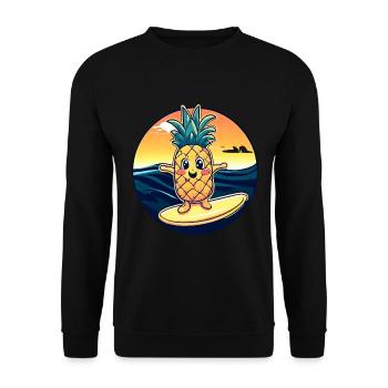 Ananas kawaii au coucher du soleil - Sweat-shirt Unisexe - noir - Devant - Alina (178cm) & Michal (187cm)