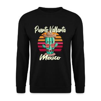 Kaktus in Puerto Vallarta - Unisex Pullover - Schwarz - Vorne - Alina (178cm) & Michal (187cm)