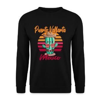 Kaktus in Puerto Vallarta - Unisex Pullover - Schwarz - Vorne - Alina (178cm) & Michal (187cm)