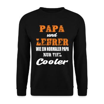 Papa und Lehrer - Unisex Pullover - Schwarz - Vorne - Alina (178cm) & Michal (187cm)