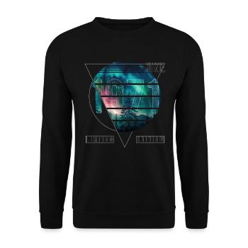 Limited Edition 1971 Juni Geburtstag Polarlicht - Unisex Pullover - Schwarz - Vorne - Alina (178cm) & Michal (187cm)