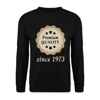 Premium Quality since 1973 - Unisex Pullover - Schwarz - Vorne - Alina (178cm) & Michal (187cm)