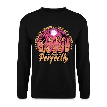 Juin 1955 anniversaire 1955 Retro 1955 Juin - Sweat-shirt Unisexe - noir - Devant - Alina (178cm) & Michal (187cm)