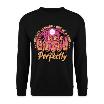 June 1959 anniversary 1959 Retro 1959 June - Unisex Sweatshirt - black - Front - Alina (178cm) & Michal (187cm)
