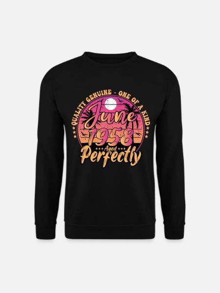 Juin 1958 anniversaire 1958 Retro 1958 Juin - Sweat-shirt Unisexe - noir
