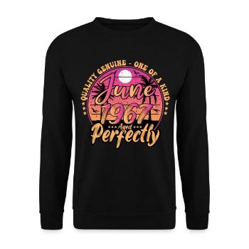 June 1967 anniversary 1967 Retro 1967 June - Unisex Sweatshirt - black - Front - Alina (178cm) & Michal (187cm)