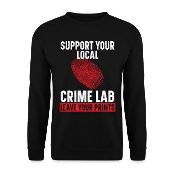 Soutenez votre laboratoire criminel local Hinterl - Sweat-shirt Unisexe - noir - Devant - Alina (178cm) & Michal (187cm)